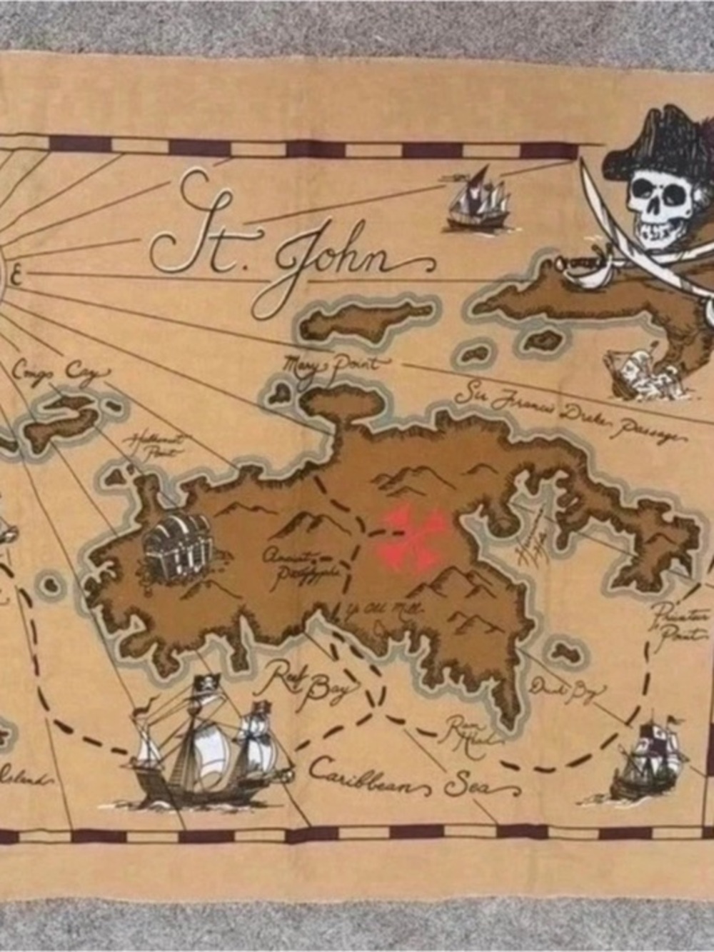Pottery Barn Kid's Treasure Map Wall Decor with Box